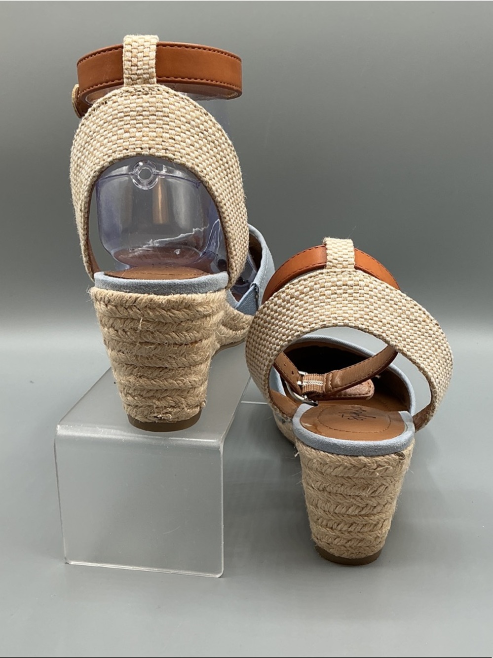 Style & Co. Mailena Light Blue Espadrille Wedge Ankle-Strap Sandals, size 8 - Picture 4 of 8